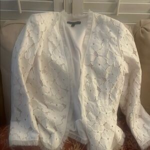 Elegant White Lace Women's Jacket size 10